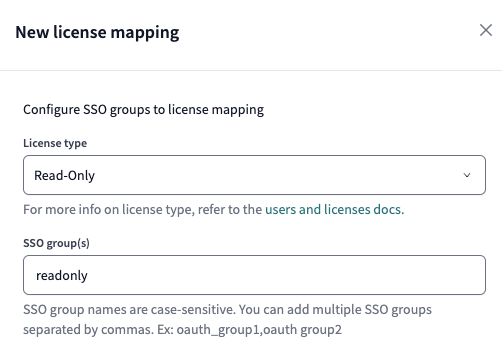 An example license mapping An example license mapping